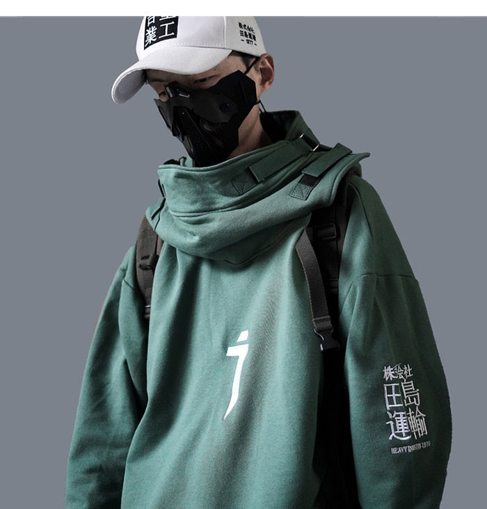 Japanese Streetwear Men Harajuku Pullovers Hip Hop Hoodies Techwear