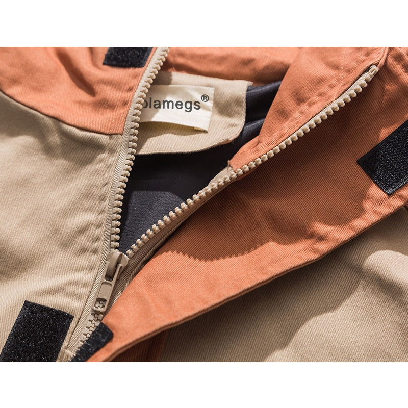 Men Patchwork  Pullover Sweatshirt Street Harajuku Hip Hop Streetwear Spring Hoodie