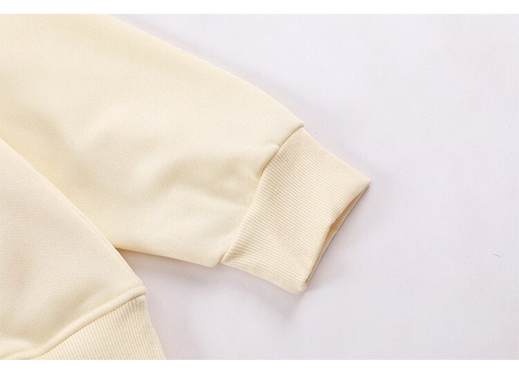 Hoodie Men Colorful Painting Floral Bear Hooded Pullover Japanese College Style Hipster Sweatshirt Oversized Streetwear